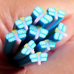 Polymer Clay Cane - Blue Dragonfly - for Miniature Food / Dessert / Cake / Ice Cream Sundae Decoration and Nail Art CIN11