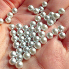 5mm Gray Blue Round Faux Pearls (50pcs) (no hole) PES55