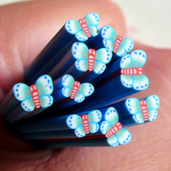 Polymer Clay Cane - Blue Butterfly - for Miniature Food / Dessert / Cake / Ice Cream Sundae Decoration and Nail Art CBT28