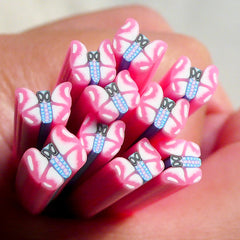 Polymer Clay Cane - Pink Butterfly - for Miniature Food / Dessert / Cake / Ice Cream Sundae Decoration and Nail Art CBT27