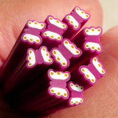 Polymer Clay Cane - Dark Purple Butterfly - for Miniature Food / Dessert / Cake / Ice Cream Sundae Decoration and Nail Art CBT16