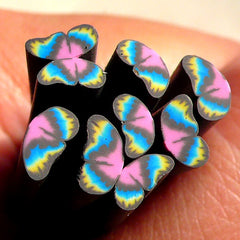 Polymer Clay Cane - Black and Purple Butterfly (Half) - for Miniature Food / Dessert / Cake / Ice Cream Sundae Decoration and Nail Art CBTH3