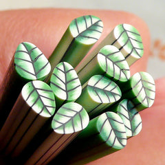 Polymer Clay Cane - Green Leaf - for Miniature Food / Dessert / Cake / Ice Cream Sundae Decoration and Nail Art  CL01