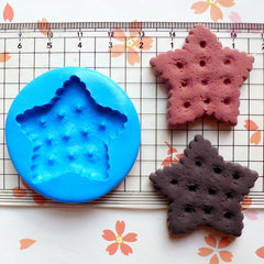 Star Shaped Cookie / Biscuit (35mm) Silicone Flexible Push Mold - Miniature Food, Jewelry, Charms (Resin, Paper Clay, Fimo, Gum Paste) MD156