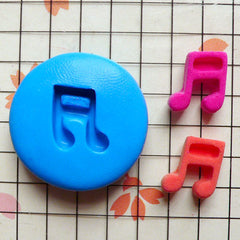 Music Note (10mm) Silicone Flexible Push Mold Jewelry Charms Cupcake (Clay Fimo Sculpey Premo Resin Epoxy Wax Gum Paste Fondant) MD814
