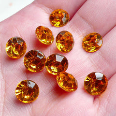 CLEARANCE 10 pcs of ORANGE Conical End Rhinestones Faceted Tip End Cabochons (8mm) RHE019