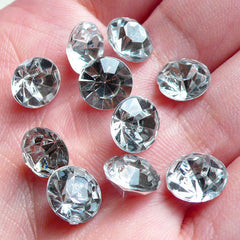 CLEARANCE 10 pcs of CLEAR WHITE Conical End Rhinestones Faceted Tip End Cabochons (8mm) RHE075