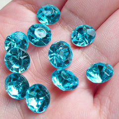 10 pcs of BLUE Conical End Rhinestones Faceted Tip End Cabochons (8mm) RHE076