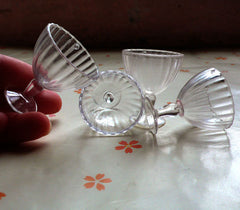 Dollhouse Miniature Sweets Jewelry / Ice Cream Parfait Sundae Cups (4pcs / 30mm x 35mm) + Fimo Lemon Clay Cane (25mm) Fake Food Craft MC03