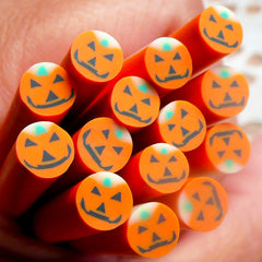 Polymer Clay Cane Halloween Pumpkin Cane Nail Art Deco Scrapbooking Food Fimo Cane Miniature Faux Cupcake Topper Jewelry Stud Earrings CE031