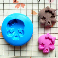 Halloween Mold Skeleton Skull 17mm Flexible Silicone Mold Cupcake Topper Fimo Polymer Clay Jewelry Charms Kawaii Cabochon Fondant Mold MD673