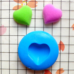 Puffy Heart Mold 12mm Flexible Silicone Mold DIY Jewelry Mold Fondant Gumpaste Mold Cupcake Topper Fimo Polymer Clay Soap Resin Mold MD501
