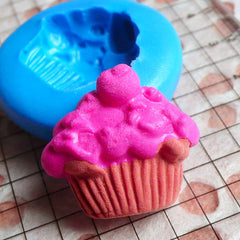 Cupcake Mold 23mm Flexible Silicone Mold Kawaii Miniature Sweets Deco Kitsch Jewelry Charms Cabochon Scrapbooking Mold Fimo Resin Mold MD318