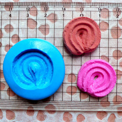 Danish Butter Cookie Mold Biscuit Mold 22mm Flexible Silicone Mold Kawaii Deco Mini Sweets Polymer Clay Fimo Kitsch Jewelry Cabochon MD190