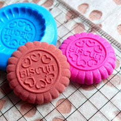 Round Biscuit Mold Cookie Mold 22mm Flexible Silicone Mold Miniature Food Kawaii Decoden Sweets Charms Polymer Clay Fimo Wax Mini Mold MD708