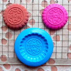 Round Biscuit Mold Cookie Mold 22mm Flexible Silicone Mold Miniature Food Kawaii Decoden Sweets Charms Polymer Clay Fimo Wax Mini Mold MD708