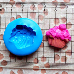 Cupcake Mold 23mm Flexible Silicone Mold Kawaii Miniature Sweets Deco Kitsch Jewelry Charms Cabochon Scrapbooking Mold Fimo Resin Mold MD318