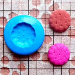 Biscuit Mold Round Cookie 14mm Flexible Silicone Mold Decoden Mold Kawaii Dollhouse Miniature Sweets Fimo Polymer Clay Cabochon Charms MD705