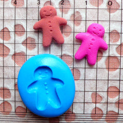 Gingerbread Man Mold 18mm Flexible Silicone Mold Dollhouse Miniature Sweets Decoden Mold Kitsch Jewelry Earrings Mold Fimo Clay Mold MD259