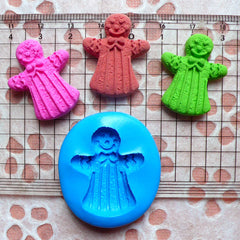 Sweets Deco Gingerbread Man Mold 28mm Flexible Silicone Mold Kawaii Miniature Sweets Kitsch Jewelry Fimo Polymer Clay Resin Gum Paste MD266