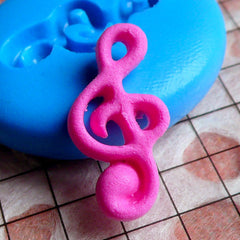 Music Mold G Clef Treble Clef Music Note 18mm Silicone Flexible Mold Scrapbooking Jewelry Cabochon Earrings Mold Fimo Mold Clay Mold MD810