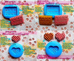 Biscuit Mold Rectangular Cookie 28mm Flexible Silicone Mold Decoden Kawaii Miniature Sweets Fimo Polymer Food Mold Cabochon Charms MD128