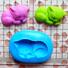 Cat Mold 25mm Silicone Flexible Mold Fimo Polymer Clay Animal Cabochon Jewelry Resin Wax Cupcake Topper Fondant Gum Paste Chocolate MD434