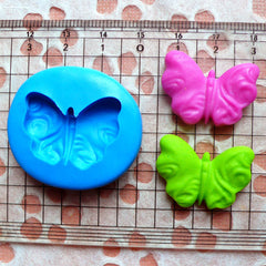 Butterfly Fondant Mold 25mm Flexible Silicone Mold Gumpaste Cupcake Topper Chocolate Mold DIY Jewelry Cabochon Fimo Polymer Clay Resin MD410