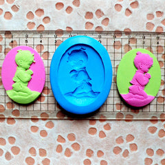 Baby Boy Cameo Butter Mold 40mm Silicone Flexible Mold Jewelry Pendant Fimo Polymer Clay Wax Resin Scrapbooking Mold Fondant Gumpaste MD747