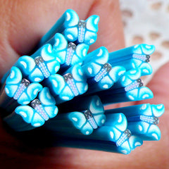 Kawaii Fimo Cane Light Blue Butterfly Polymer Clay Cane Nail Art Deco Nail Decoration Scrapbooking CBT29