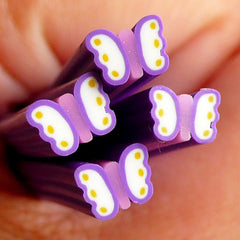 Purple Butterfly Polymer Clay Cane Kawaii Fimo Cane Nail Art Deco Nail Decoration Scrapbooking CBT21