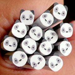 Panda Polymer Clay Cane Animal Bear Fimo Cane Kawaii Nail Art Nail Deco Nail Decoration Scrapbooking Earrings Making CAN034