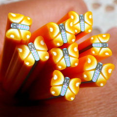 Kawaii Yellow Butterfly Fimo Cane Polymer Clay Cane Nail Art Deco Nail Decoration Scrapbooking CBT33
