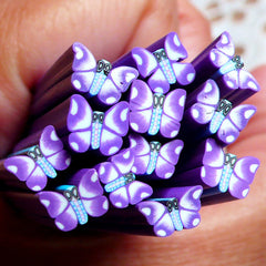 Kawaii Polymer Clay Cane Purple Butterfly Fimo Cane Nail Art Deco Nail Decoration Scrapbooking CBT17