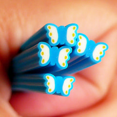Blue Butterfly Polymer Clay Cane Kawaii Fimo Cane Nail Art Deco Nail Decoration Scrapbooking CBT32