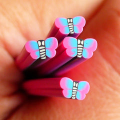 Kawaii Polymer Clay Cane Purple and Blue Butterfly Fimo Cane Nail Art Deco Nail Decoration Scrapbooking CBT19