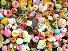 Sweets Deco Kawaii Cabochon Mix Assorted Decoden Miniature Sweets Cabochon Set Polymer Clay Sweets Cellphone Deco (50 pcs BY RANDOM) MX-SW50