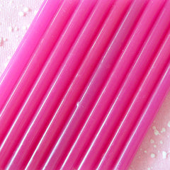 CLEARANCE Dark Strawberry Deco Sauce / Dark Pink Translucent Glue Sticks (10 pcs) Miniature Sweets Ice Cream Cupcake Whipped Cream Decoden DS105