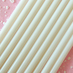 CLEARANCE Vanilla Deco Sauce / White Color Opaque Glue Sticks (10 pcs) - Miniature Sweets Ice Cream Cupcake Whipped Cream Cell Phone Deco DS103