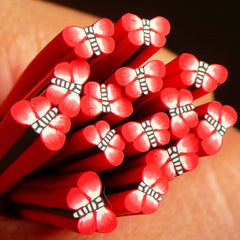 Red Butterfly Polymer Clay Cane Kawaii Insect Fimo Cane Nail Art Deco Nail Decoration Scrapbooking CBT9