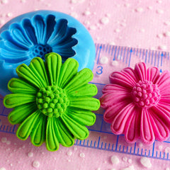 Chrysanthemum Coneflower Feverfew Flower Mold 27mm Flexible Silicone Mold Cupcake Topper Gumpaste Fondant Wax Fimo Polymer Clay Resin MD812