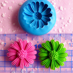 Chrysanthemum Coneflower Feverfew Flower Mold 27mm Flexible Silicone Mold Cupcake Topper Gumpaste Fondant Wax Fimo Polymer Clay Resin MD812