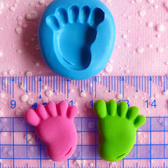 Baby Foot Flexible Silicone Mold 23mm Kawaii Baby Shower Mini Cupcake Topper Mold Fimo Polymer Clay Fondant Gumpaste Scrapbooking Mold MD541