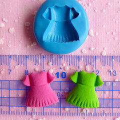 Baby Girl Dress Flexible Silicone Mold 21mm Kawaii Baby Shower Mini Cupcake Topper Mold Fimo Clay Fondant Gumpaste Scrapbooking Mold MD545