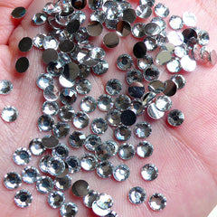 DEFECT 4mm Round Rhinestones | 14 Faceted Cut Resin Rhinestones (Clear / Around 1000 pcs)