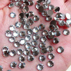 5mm Round Rhinestones | 14 Faceted Cut Resin Rhinestones (Clear / Around 500 pcs)