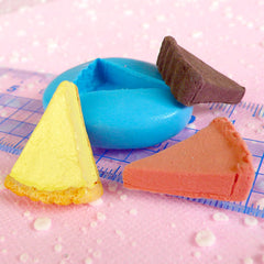 Cheese Cake Slice 22mm Flexible Silicone Mold Dollhouse Miniature Sweets DIY Kitsch Jewelry Food Cabochon Kawaii Cabochon Polymer Clay MD325