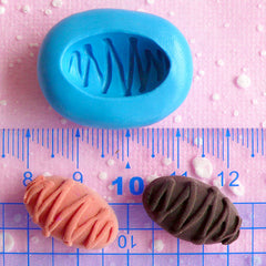 Bread Mold w/ Sauce 20mm Flexible Silicone Mold Kawaii Miniature Sweets Dollhouse Bakery Cell Phone Deco Mini Food Jewelry Resin Mold MD215