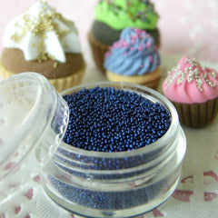 Fake Sugar Sprinkles Topping Dollhouse Sugar Balls Caviar Beads Nail Deco Beads Micro Beads (Dark Blue / 7g) Miniature Food Jewellery SPK07