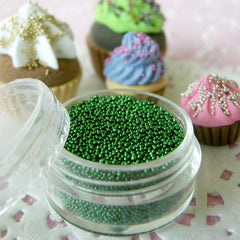 Dollhouse Dragees Pearlised Sugar Balls Steel Beads Microbeads (Dark Green / 7g) Caviar Nail Art Kawaii Sweets Deco Faux Food Craft SPK26